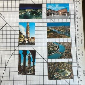 Set of 7 Vintage Verona Italy Postcards – 1960s–1970s Chrome Views